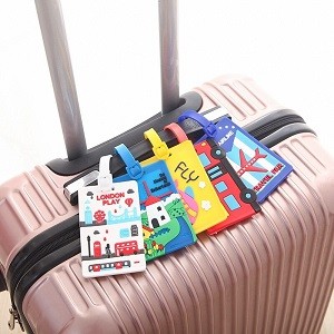 Kawaii Stitch Doraemon Suitcase Luggage Tag Cartoon ID Address Holder Baggage Label Silica Ge Identifier Travel Accessories